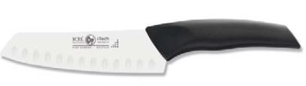 FACA SANTOKU ALVEOLOS 14CM PRETO I-TECH